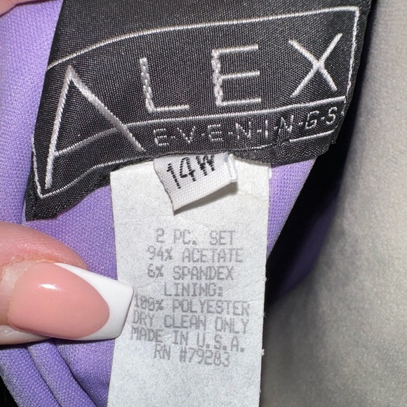 Vintage Alex Evenings Gown Glamorous Lavender – Size 14W - Picture 6 of 8